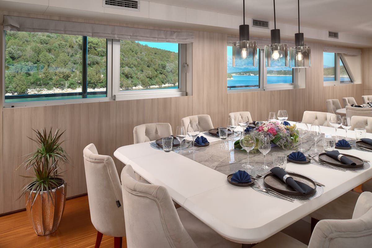 Salon of Cristal, a Gulet Motoryacht yacht at Split, Croatia