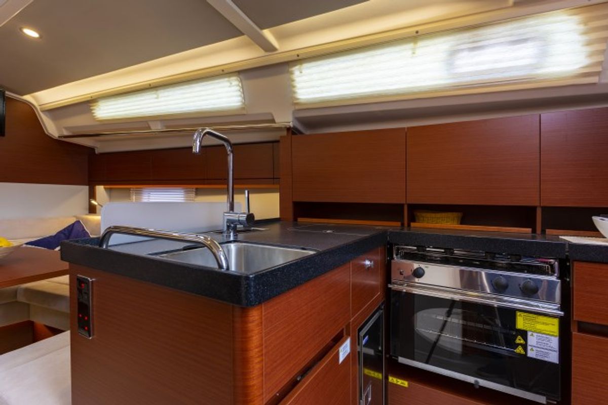 Deck of Tadeja, a Hanse Yachts Hanse 388 sailboat at Grad Pula, Croatia