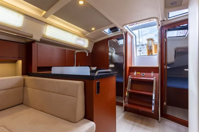 Cabin on Tadeja, a Hanse Yachts Hanse 388 sailboat at Grad Pula, Croatia