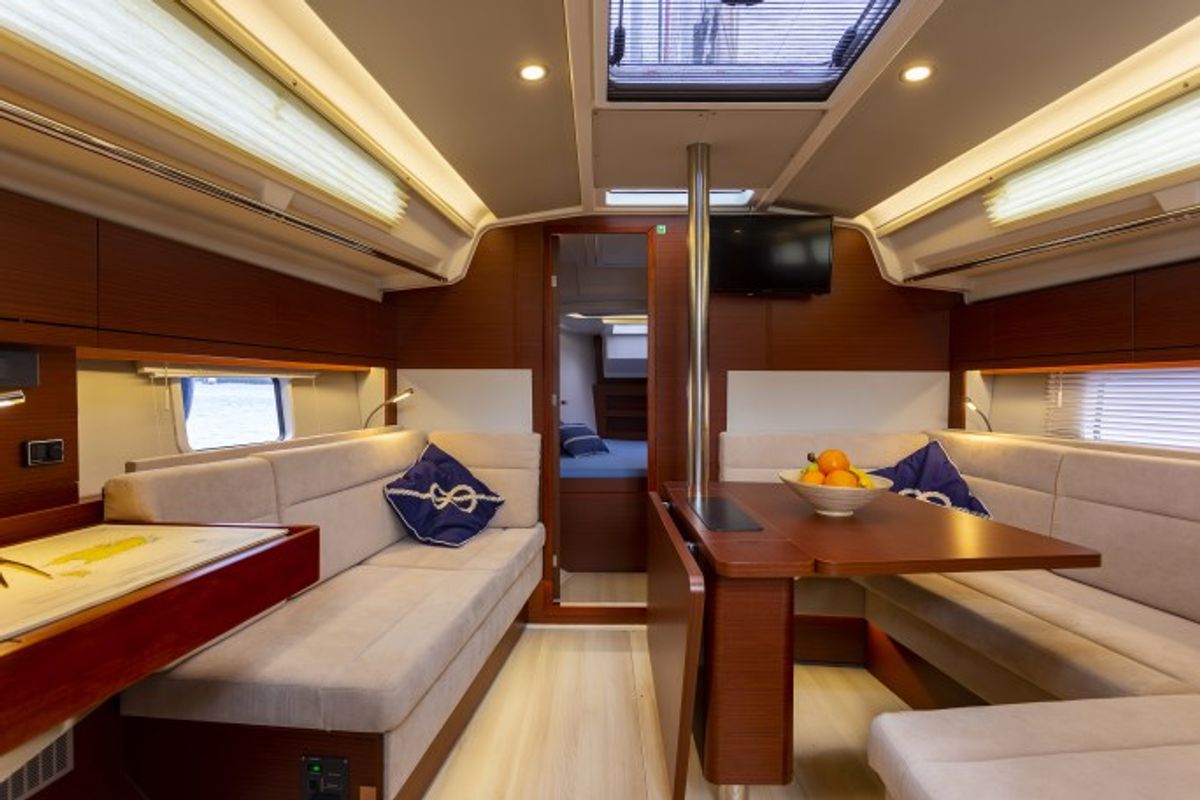 Galley of Tadeja, a Hanse Yachts Hanse 388 sailboat at Grad Pula, Croatia