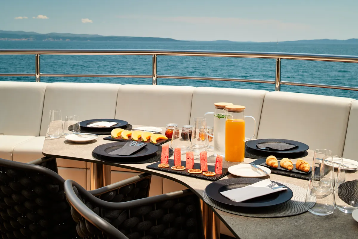 Deck of Ohana, a Gulet Motoryacht yacht at Split, Croatia