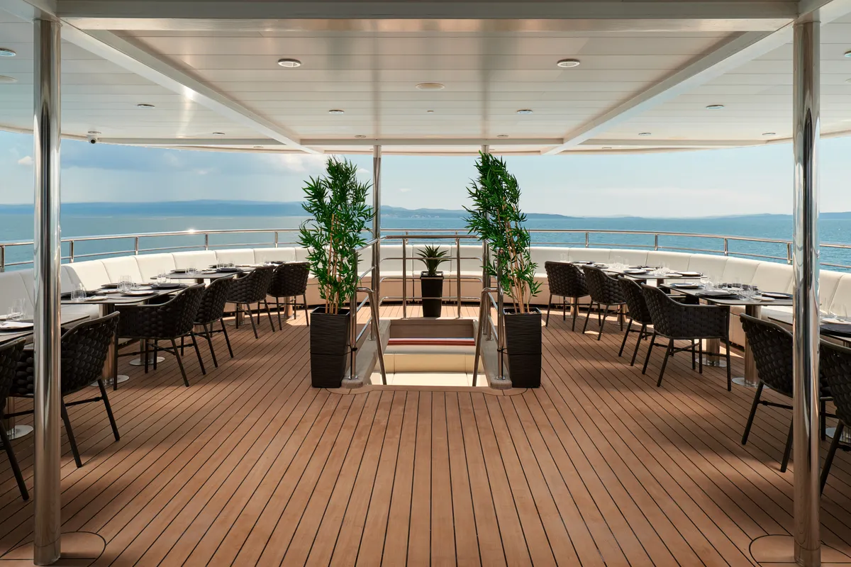 Deck of Ohana, a Gulet Motoryacht yacht at Split, Croatia
