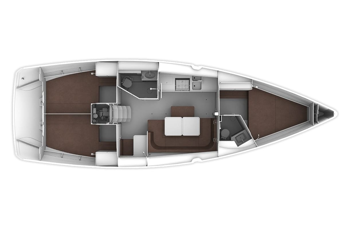 Floor plan of Marea, a Bavaria Cruiser 41 sailboat at Municipal Unit of Lefkada, Greece