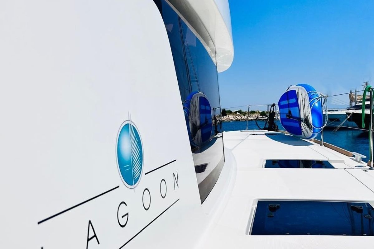 Madonna of Adriatic, a Lagoon 52 F catamaran at Split, Croatia