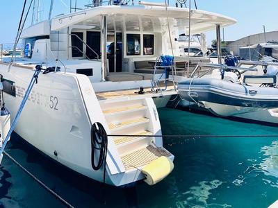 Deck of Madonna of Adriatic, a Lagoon 52 F catamaran at Split, Croatia