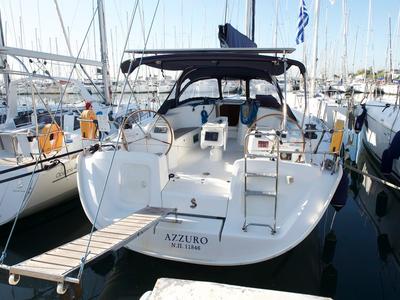 Deck of Azzuro, a Beneteau Cyclades 50.5 sailboat at Athens, Greece