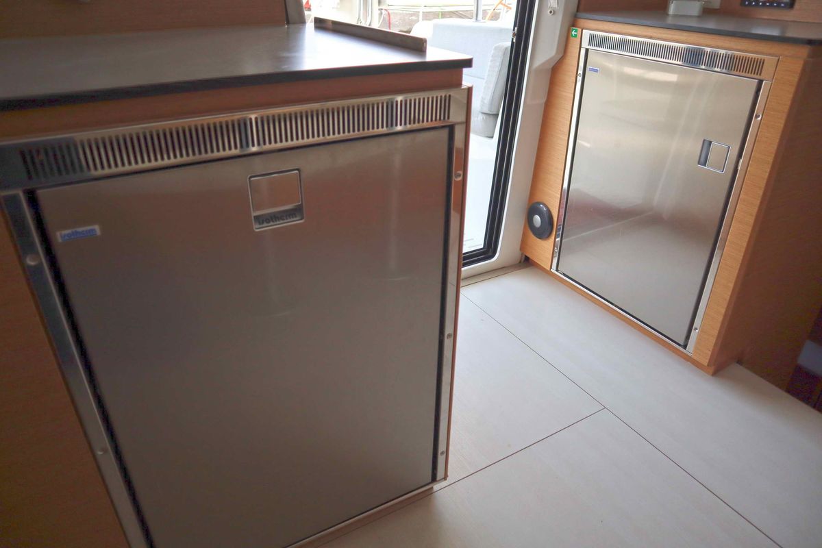 Galley of STARFISH, a Excess 11 catamaran at Athens, Greece