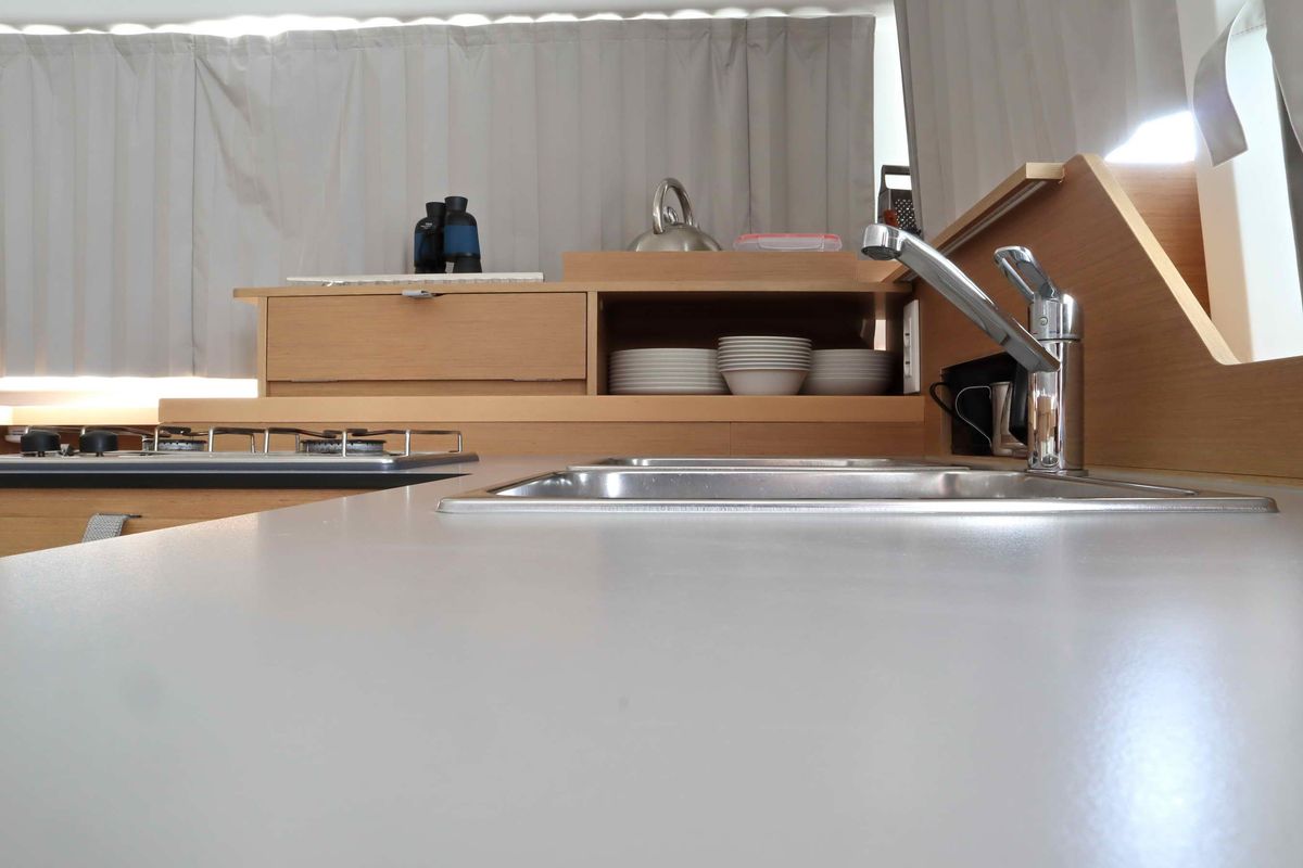 Galley of STARFISH, a Excess 11 catamaran at Athens, Greece