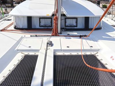 Deck of STARFISH, a Excess 11 catamaran at Athens, Greece