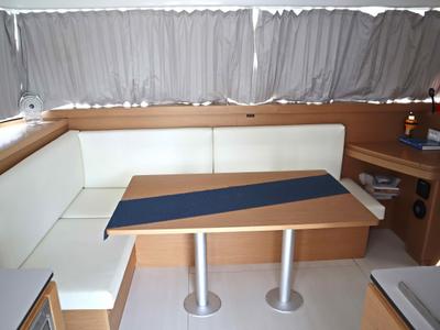 Salon of STARFISH, a Excess 11 catamaran at Athens, Greece