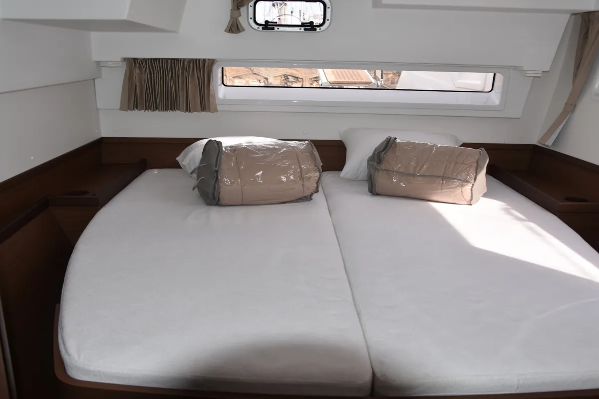 Cabin on ARION AC, Gen, W.Maker, a Lagoon 42 catamaran at Skiathos, Greece