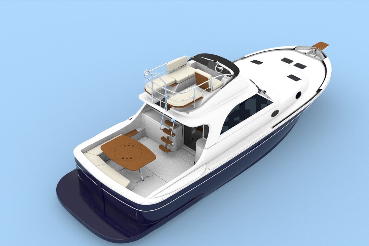 Deck of no name, a SAS - Vektor Adriana 44 motorboat at Općina Sukošan, Croatia