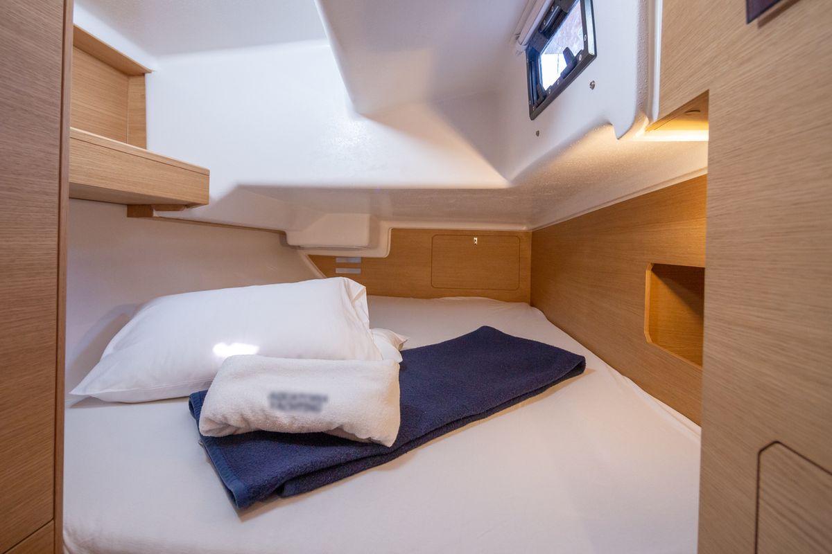Cabin on Shark, a Elan E4 sailboat at Betina, Croatia