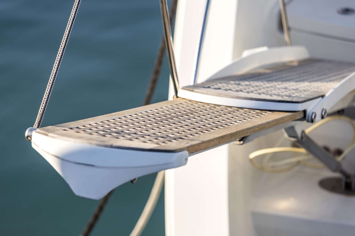 Opera Prima, a Lagoon 450 catamaran at Capo d'Orlando, Italy