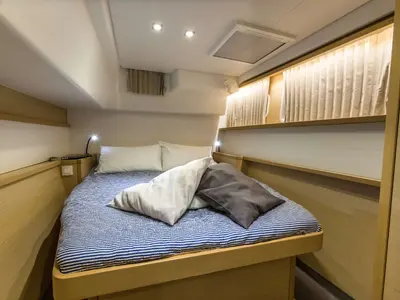 Cabin on Opera Prima, a Lagoon 450 catamaran at Capo d'Orlando, Italy