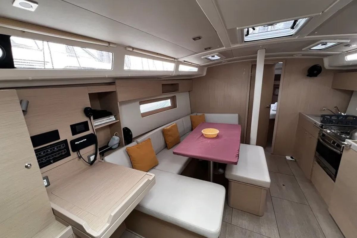 Salon of AVRA, a Beneteau Oceanis 37.1 sailboat at Municipal Unit of Lefkada, Greece