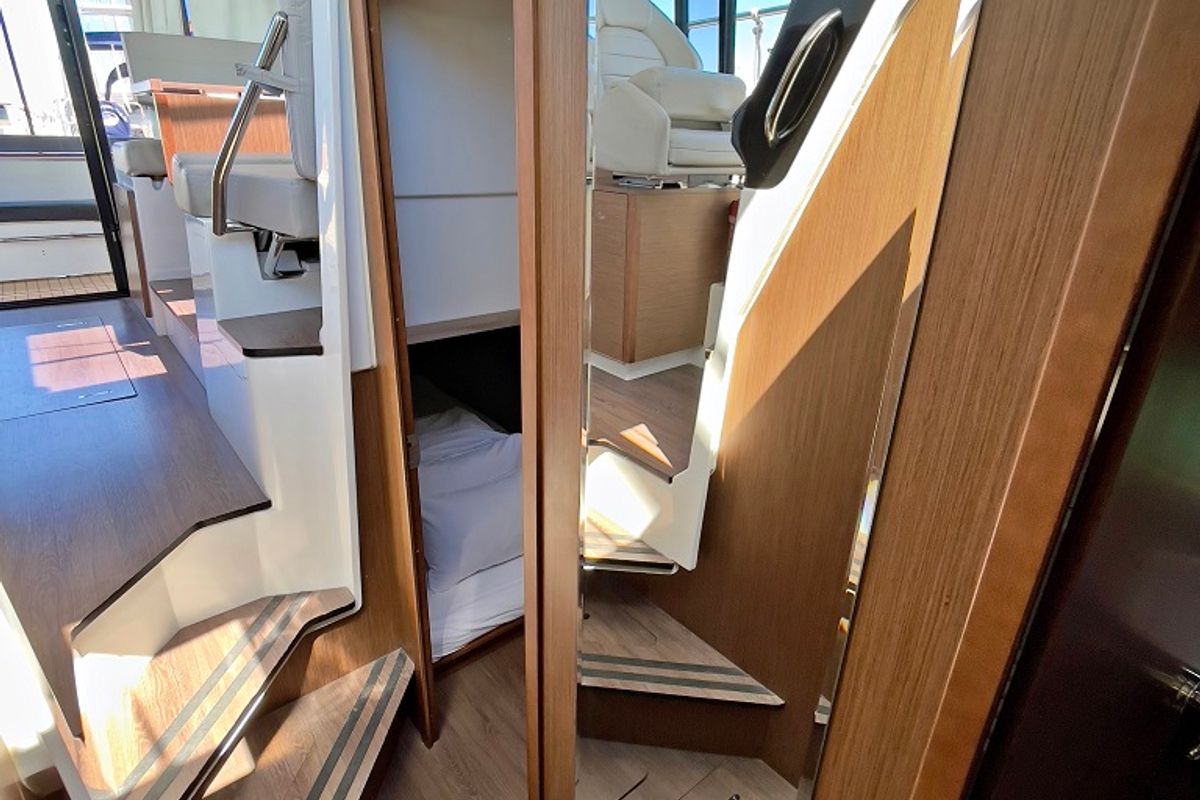 Cabin on Helios, a Jeanneau Merry Fisher 1095 motorboat at Općina Sukošan, Croatia