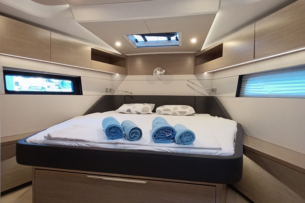 Cabin on Binlik Owner's, a Hanse Yachts Hanse 460 sailboat at Fethiye, Turkey