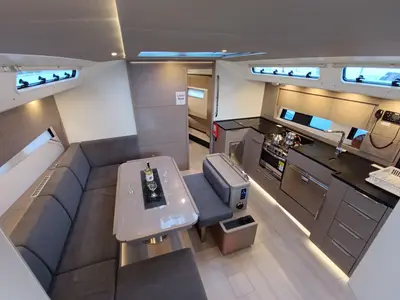 Salon of Binlik Owner's, a Hanse Yachts Hanse 460 sailboat at Fethiye, Turkey