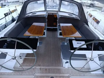Cockpit of Binlik Owner's, a Hanse Yachts Hanse 460 sailboat at Fethiye, Turkey