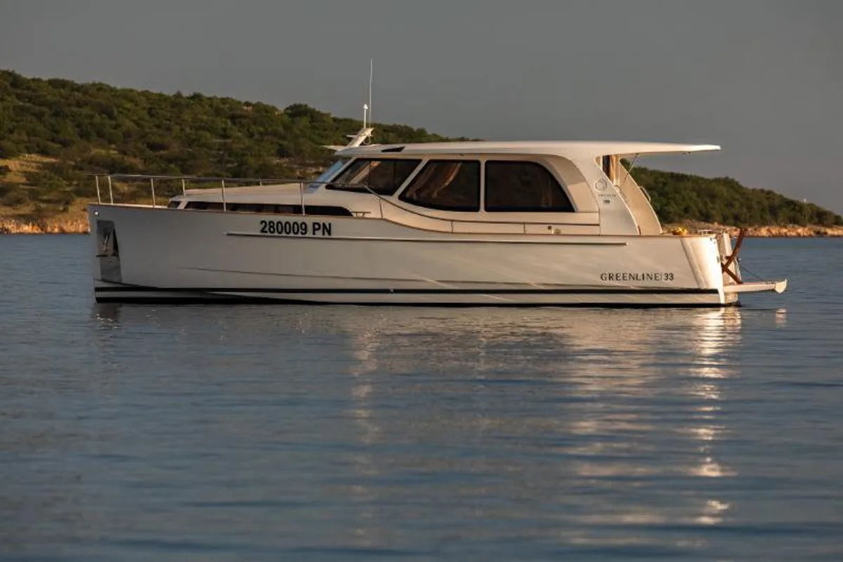 Exterior view of Ondine, a Greenline 33 yacht at Punat, Croatia