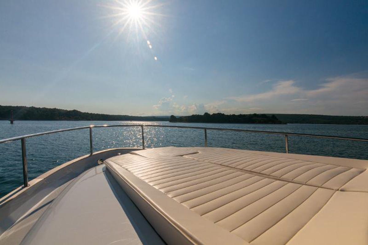 Deck of Ondine, a Greenline 33 yacht at Punat, Croatia