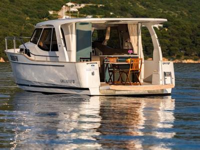 Cockpit of Ondine, a Greenline 33 yacht at Punat, Croatia