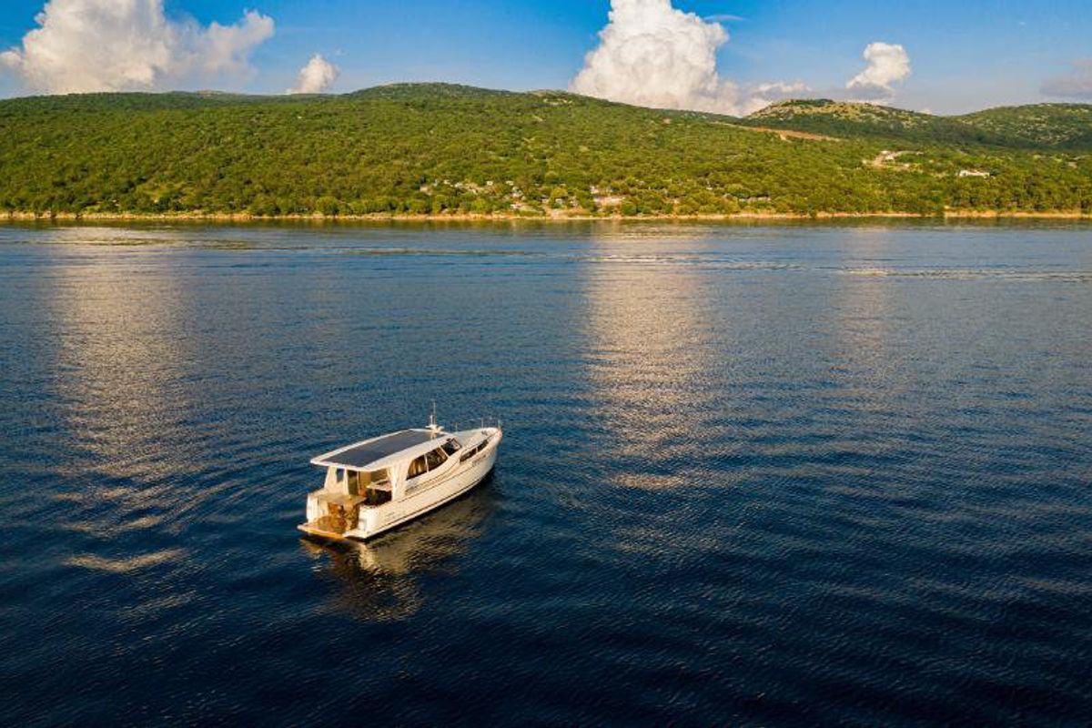 Exterior view of Ondine, a Greenline 33 yacht at Punat, Croatia