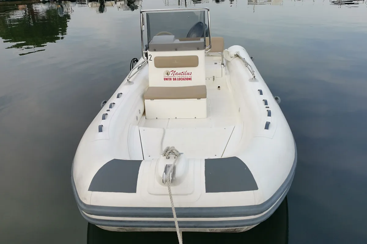 Exterior view of n. 2, a Capelli Tempest 530 rib at Cannigione, Italy