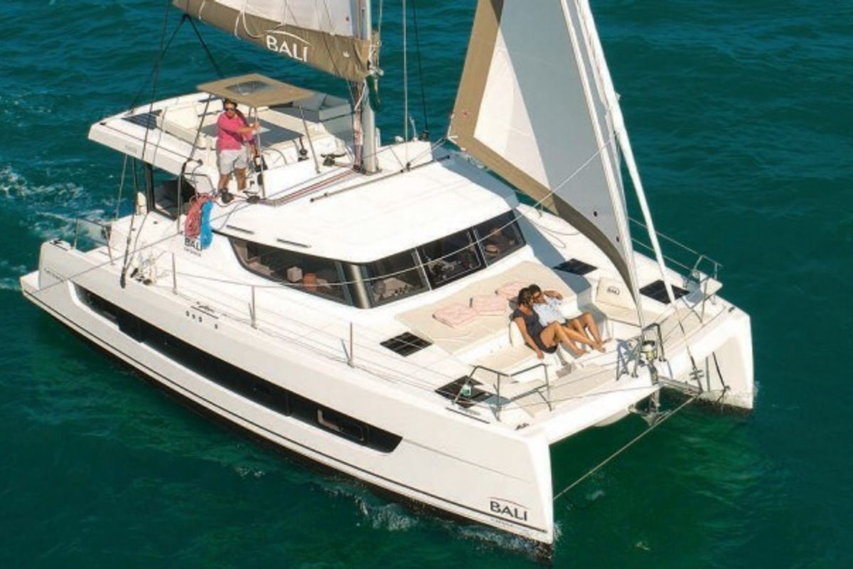 Exterior view of Vegas, a Bali Catspace OW catamaran at Municipal Unit of Ellomenos, Greece