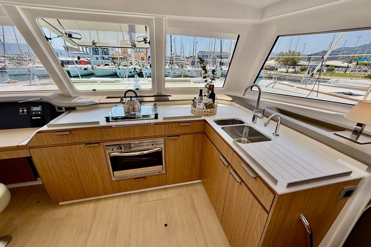 Galley of Vegas, a Bali Catspace OW catamaran at Municipal Unit of Ellomenos, Greece