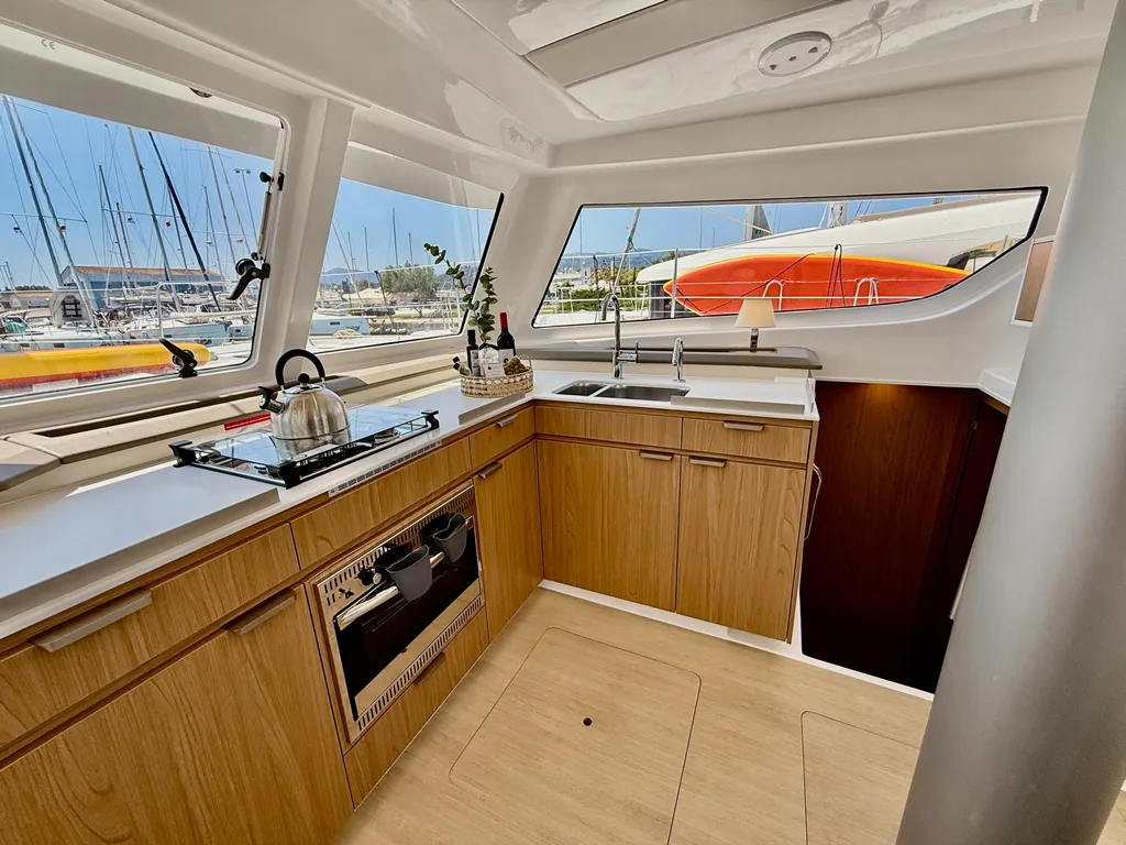 Galley of Vegas, a Bali Catspace OW catamaran at Municipal Unit of Ellomenos, Greece