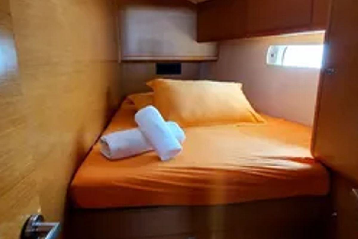 Cabin on Aquaholic, a Jeanneau Sun Odyssey 519 sailboat at Municipal Unit of Ellomenos, Greece