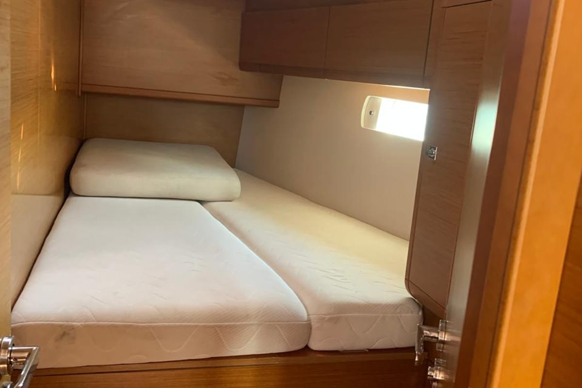 Cabin on Aquaholic, a Jeanneau Sun Odyssey 519 sailboat at Municipal Unit of Ellomenos, Greece