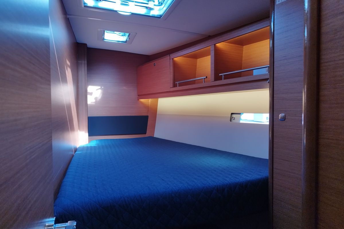 Cabin on Albus, a Dufour 56 Exclusive sailboat at Olbia, Italy