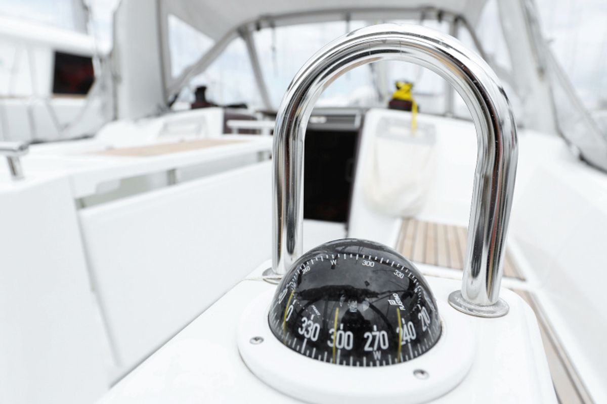 Cockpit of Idila, a Beneteau Oceanis 35.1 sailboat at Općina Sukošan, Croatia