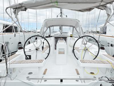 Cockpit of Idila, a Beneteau Oceanis 35.1 sailboat at Općina Sukošan, Croatia