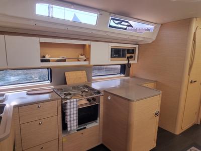 Galley of NN, a Dufour 44 sailboat at Vallauris, France