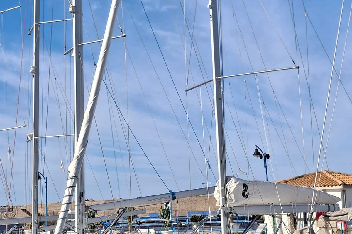 Exterior view of Premium, a Beneteau Oceanis 46.1 sailboat at Tropea, Italy