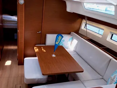 Salon of Ma Cherie, a Jeanneau Sun Odyssey 490 sailboat at Grad Šibenik, Croatia