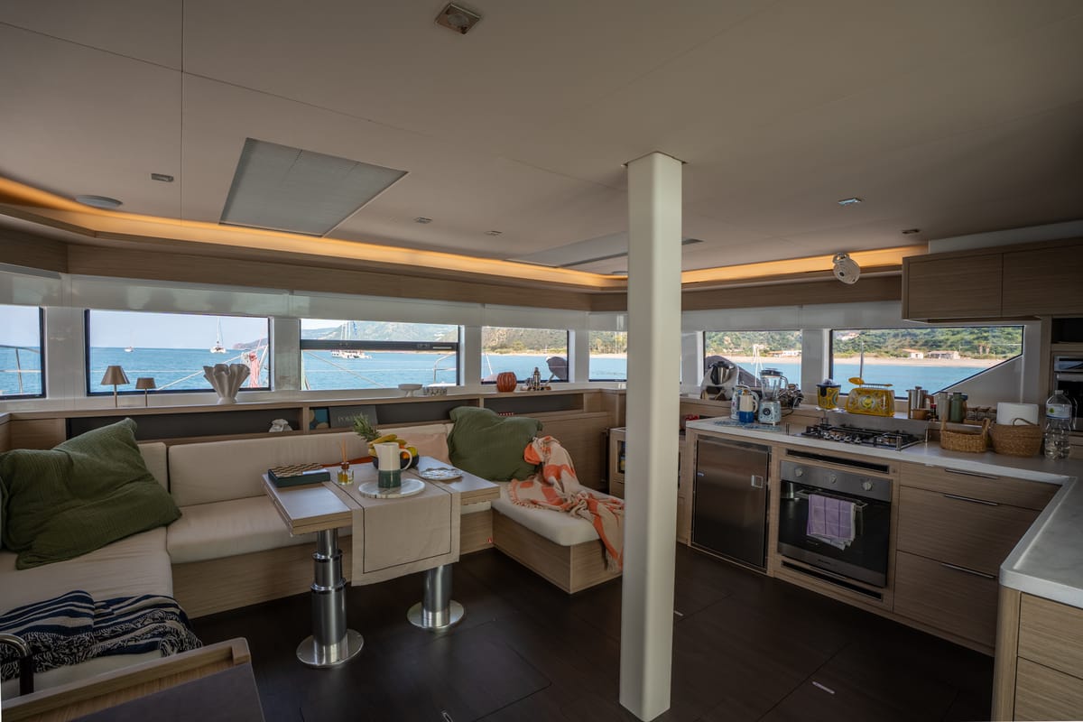 Galley of Sailuxe - Vega, a Lagoon 55 catamaran at Castellammare del Golfo, Italy