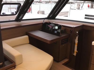 Cockpit of Sardinia , a Nautitech 46 Fly catamaran at Cagliari, Italy