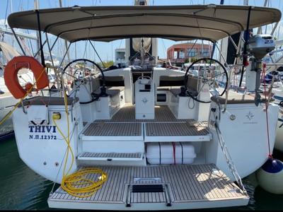 Deck of Thivi, a Jeanneau Sun Odyssey 440 sailboat at Municipal Unit of Rhodes, Greece