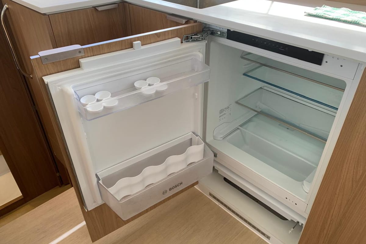 Galley of Timeless, a Bali Catsmart catamaran at Municipal Unit of Ellomenos, Greece