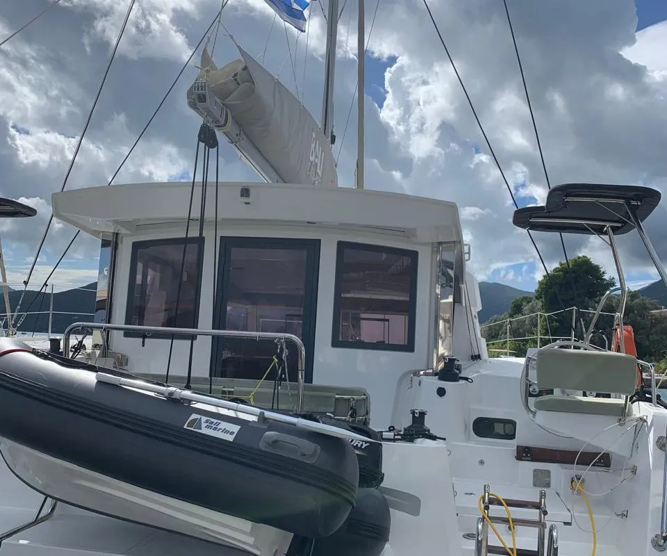 Exterior view of Timeless, a Bali Catsmart catamaran at Municipal Unit of Ellomenos, Greece
