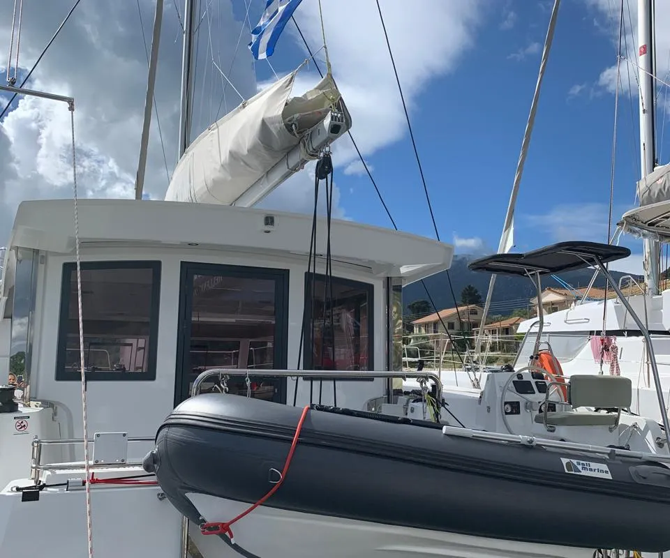 Exterior view of Timeless, a Bali Catsmart catamaran at Municipal Unit of Ellomenos, Greece