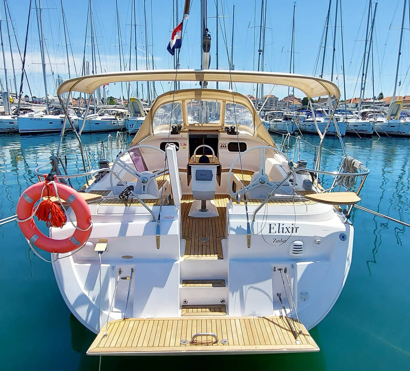Elixir, a Elan 444 Impression sailboat at Grad Biograd na Moru, Croatia