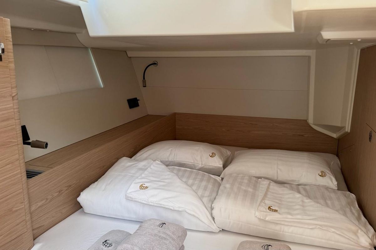 Cabin on Eve One, a Beneteau Oceanis 54 sailboat at Seget Donji, Croatia
