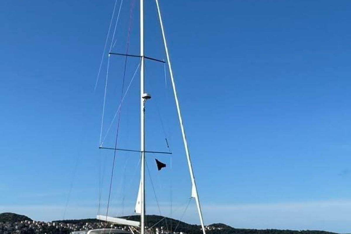 Exterior view of Eve One, a Beneteau Oceanis 54 sailboat at Seget Donji, Croatia