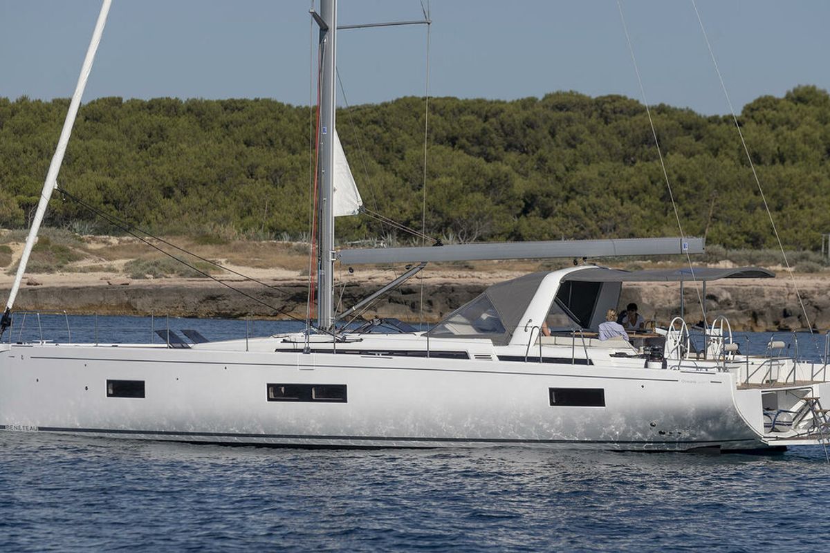 Exterior view of Eve One, a Beneteau Oceanis 54 sailboat at Seget Donji, Croatia